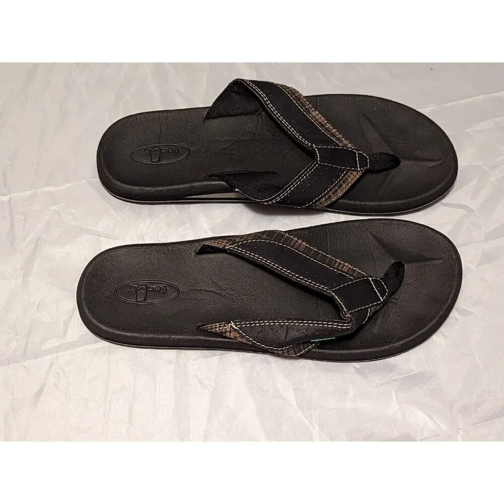 Sonuk Black Yoga Mat Flip Flop Sandals Mens 11